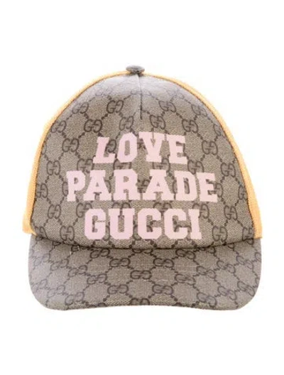 Pre-owned Gucci Logo Baseball Cap In Neutrals/yellow