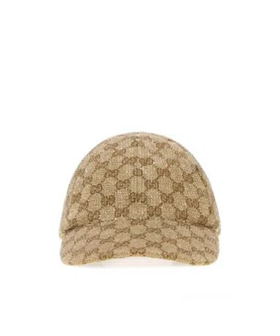 Gucci Crystal-embellished Gg Canvas Baseball Cap In Brown