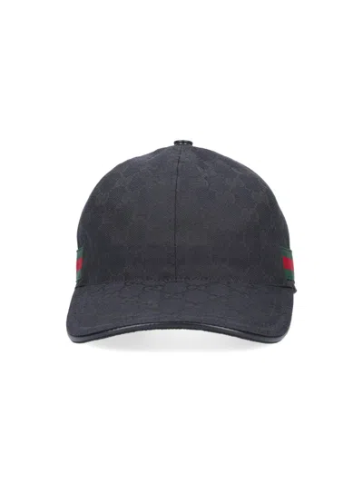 Gucci Logo Baseball Hat In Black  