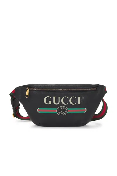 Pre-owned Gucci Logo Belt Bag In Black