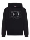 Gucci Men Black Sweatshirt With Hood With Drawstring And Front Logo In Cotton Man In Black