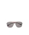 Gucci Logo-bridge Navigator-frame Sunglasses In Gray