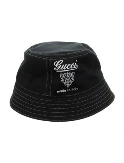 Pre-owned Gucci Logo Bucket Hat In Blue