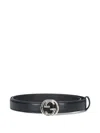 Gucci Logo-buckle Leather Belt In Black