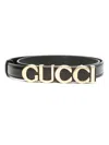 Gucci Buckle Thin Belt In Black