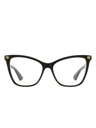 Gucci Logo Butterfly-frame Glasses In Black