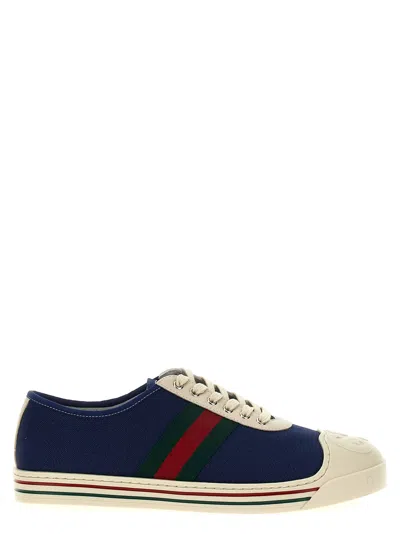 Gucci Kids' Logo-embossed Canvas Sneakers In Blue