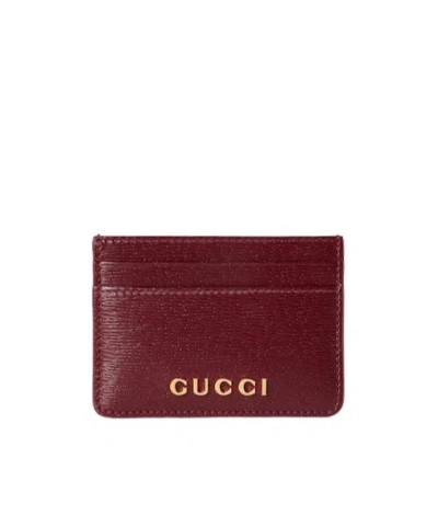 Gucci Logo Card Holder In Brown