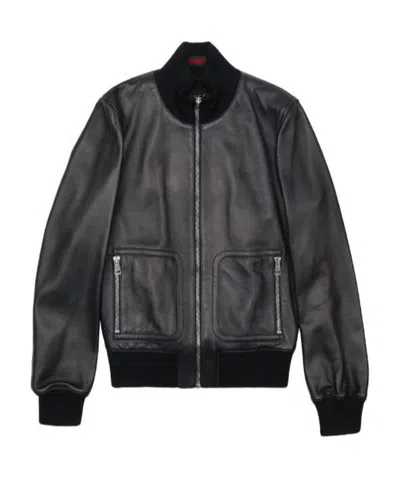 Gucci Logo Casual Jacket In Black