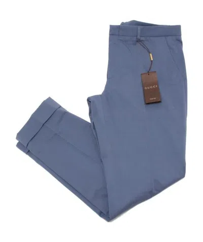 Gucci Logo Casual Pants In Blue