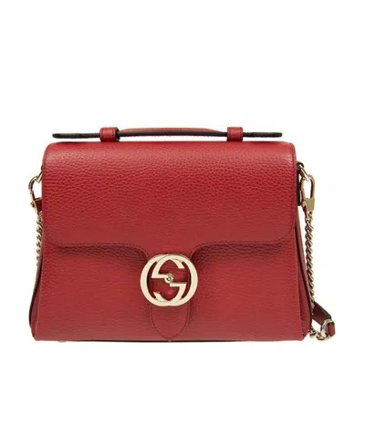 Gucci Logo Chain Handbag In Red