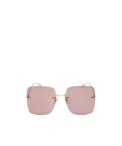 Gucci Logo-charm Square-frame Sunglasses In Nude