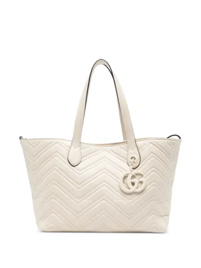 Gucci Women Gg Marmont Leather Tote Bag In Neutral