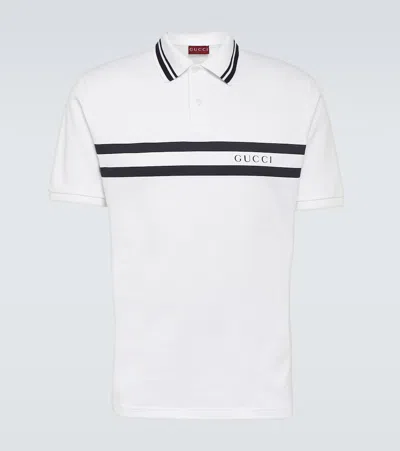 GUCCI LOGO COTTON-BLEND PIQUÉ POLO SHIRT