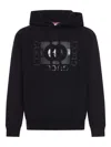 Gucci Men Black Sweatshirt With Hood With Drawstring And Front Logo In Cotton Man In Black
