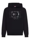 Gucci Men Black Sweatshirt With Hood With Drawstring And Front Logo In Cotton Man In Black