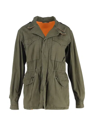 Pre-owned Gucci Logo Cotton Jacket In Green