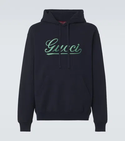 GUCCI LOGO COTTON JERSEY HOODIE