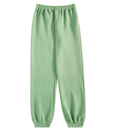 Gucci Kids' Logo Cotton Jersey Sweatpants In Green