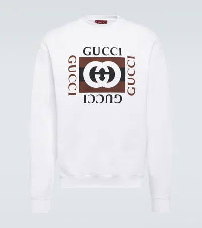 Gucci Logo棉质针织运动衫 In White