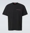 Gucci Logo Cotton Jersey T-shirt In Black