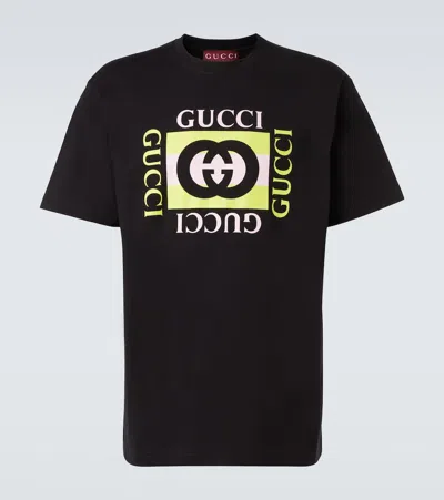 Gucci Men Short Sleeve Cotton Jersey T-shirt In Brown