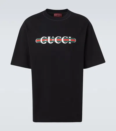 GUCCI LOGO COTTON JERSEY T-SHIRT