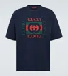 Gucci Interlocking G-print Cotton T-shirt In Blue