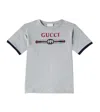 Gucci Printed Cotton T-shirt In Grey