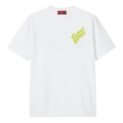 Gucci Logo Cotton Jersey T-shirt 'white'