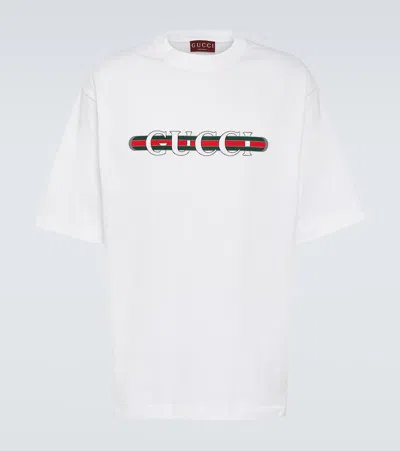 Gucci Men Cotton Jersey T-shirt With Print In White