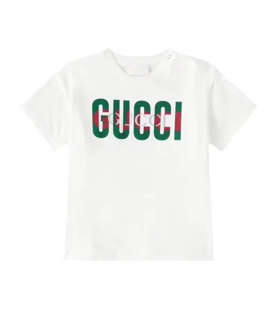 Gucci Logo Cotton Jersey T-shirt In White