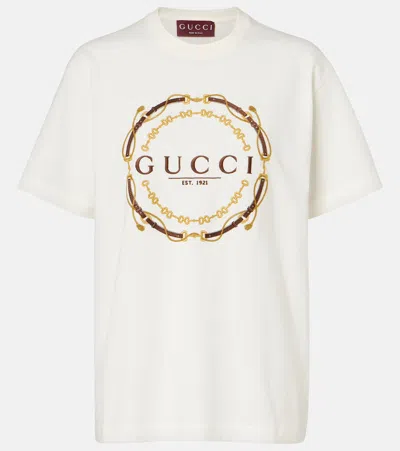 Gucci Logo Cotton Jersey T-shirt In White
