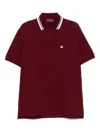 Gucci Bordeaux Polo Shirt With Striped Motif On The Collar And Double G Embroidery On The Front In C In Burgundy