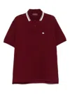 Gucci Bordeaux Polo Shirt With Striped Motif On The Collar And Double G Embroidery On The Front In C In Burgundy