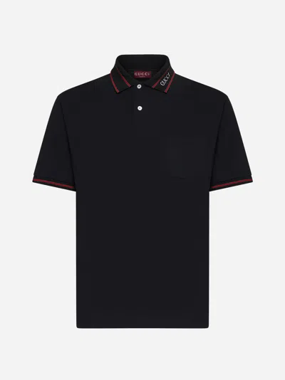 GUCCI LOGO COTTON POLO SHIRT