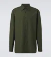 Gucci Logo Cotton Poplin Shirt In Green