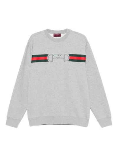 Gucci Logo Cotton Sweatshirt In White