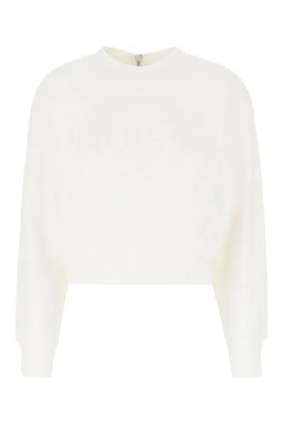 Gucci Logo Cotton Sweatshirt In White