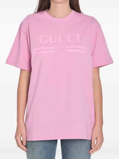 GUCCI GUCCI LOGO COTTON T-SHIRT