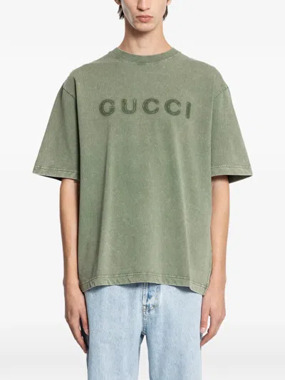 Gucci T-shirt Men Military In Green