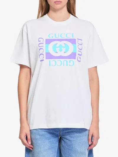 GUCCI GUCCI LOGO COTTON T-SHIRT