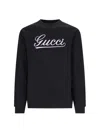 Gucci Logo Intarsia Crewneck Knit Sweater In Black