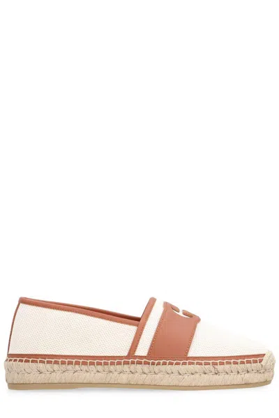 Gucci Logo Cut-out Slip-on Espadrilles In Beinaturalharnbro