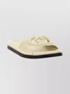 Gucci Logo Cut Out Slides Sandals White In Neutral