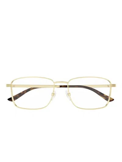 Gucci Logo Debossed-arm Frames In Gold