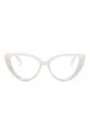 Gucci Logo-debossed Cat-eye Glasses In Neutrals