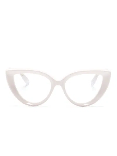 Gucci Logo-debossed Cat-eye Glasses In Neutrals