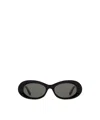 Gucci Logo-debossed Oval-frame Sunglasses In Black