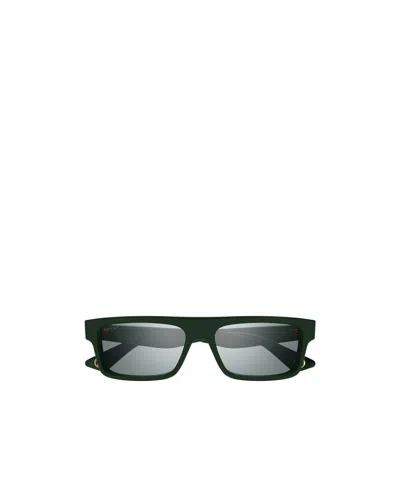 Gucci Logo-debossed Rectangle-frame Sunglasses In Gray